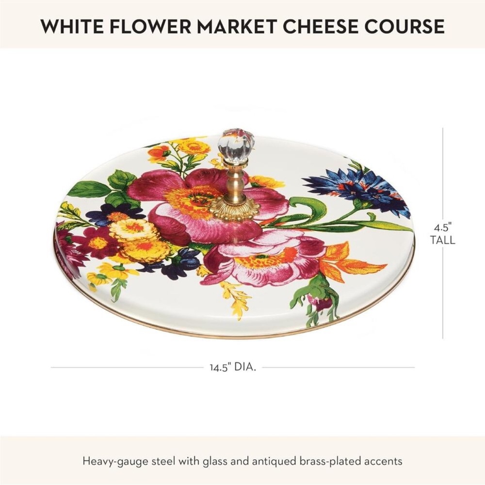 Mackenzie Childs floral cheese Course platter - Picture 14 of 15